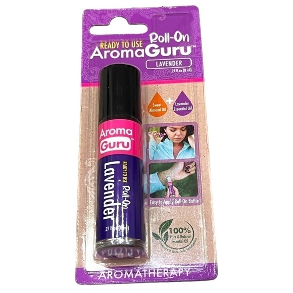 Aroma Guru Set of 2 Roll On Aromatherapy Essential Oils, Lavender & Muscle Ease - Picture 2 of 13